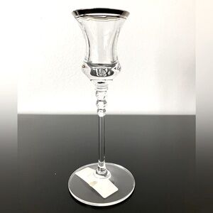 Mikasa Sonata Platin Lead Crystal Candlestick Silver Trim